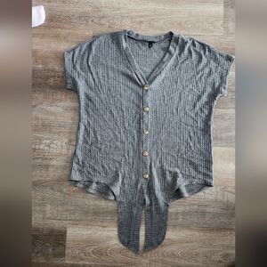 Torrid Charcoal Ribbed Knit Top